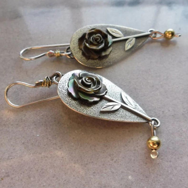 Silver Boho Roses Earrings