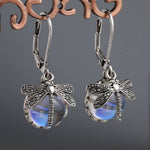Sferische Dragonfly Earrings in Antique Silver