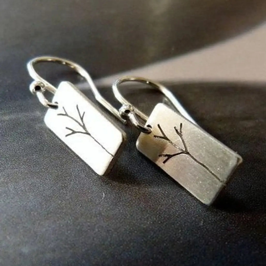 Vintage Rectangular Tree Earrings