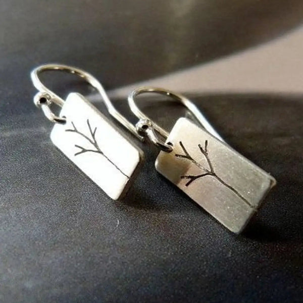 Vintage Rectangular Tree Earrings