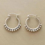 Vintage Silver Beaded Hoop Earrings