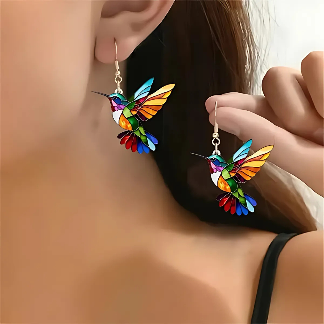 Hummingbird Necklace with Matching Earrings