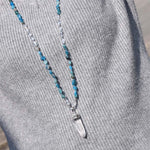 Blue Apatite & Clear Quartz Beaded Necklace