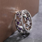 Hollow Blue Crystal Statement Ring