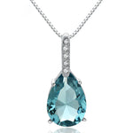 Sterling Silver Blue Waterdrop Pendant Necklace