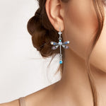 Elegant Engraved Dragonfly Earrings