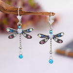 Elegant Engraved Dragonfly Earrings