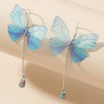 Blue Butterfly Crystal Tasje Earrings