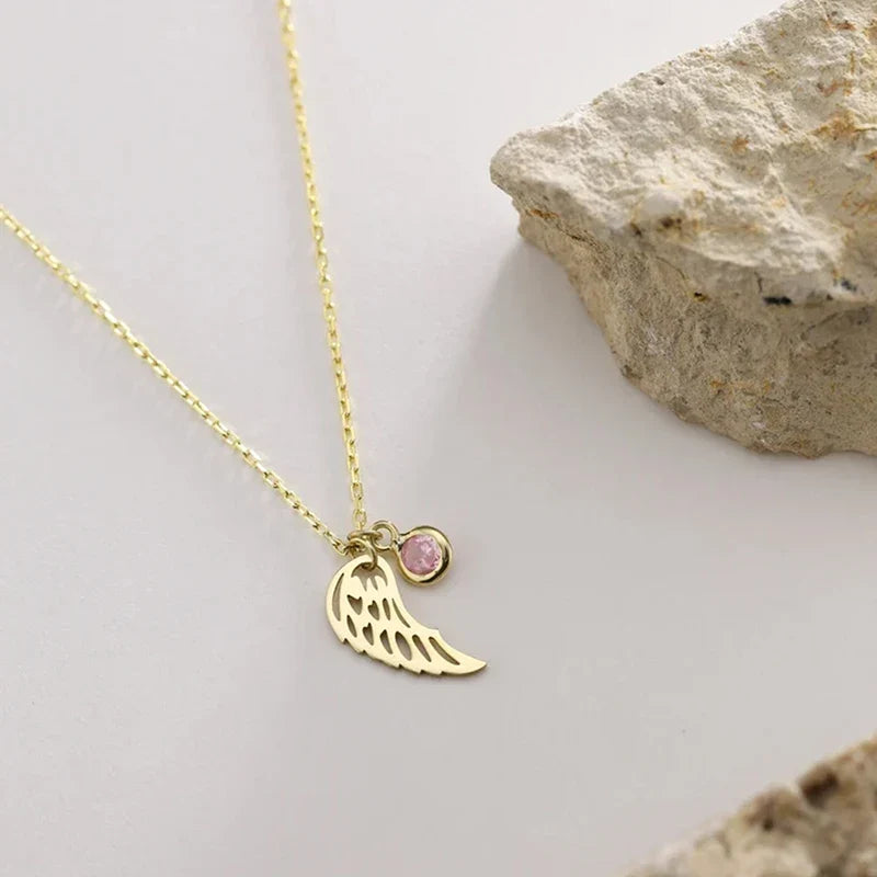 Angel Wing Birthstone Pendant