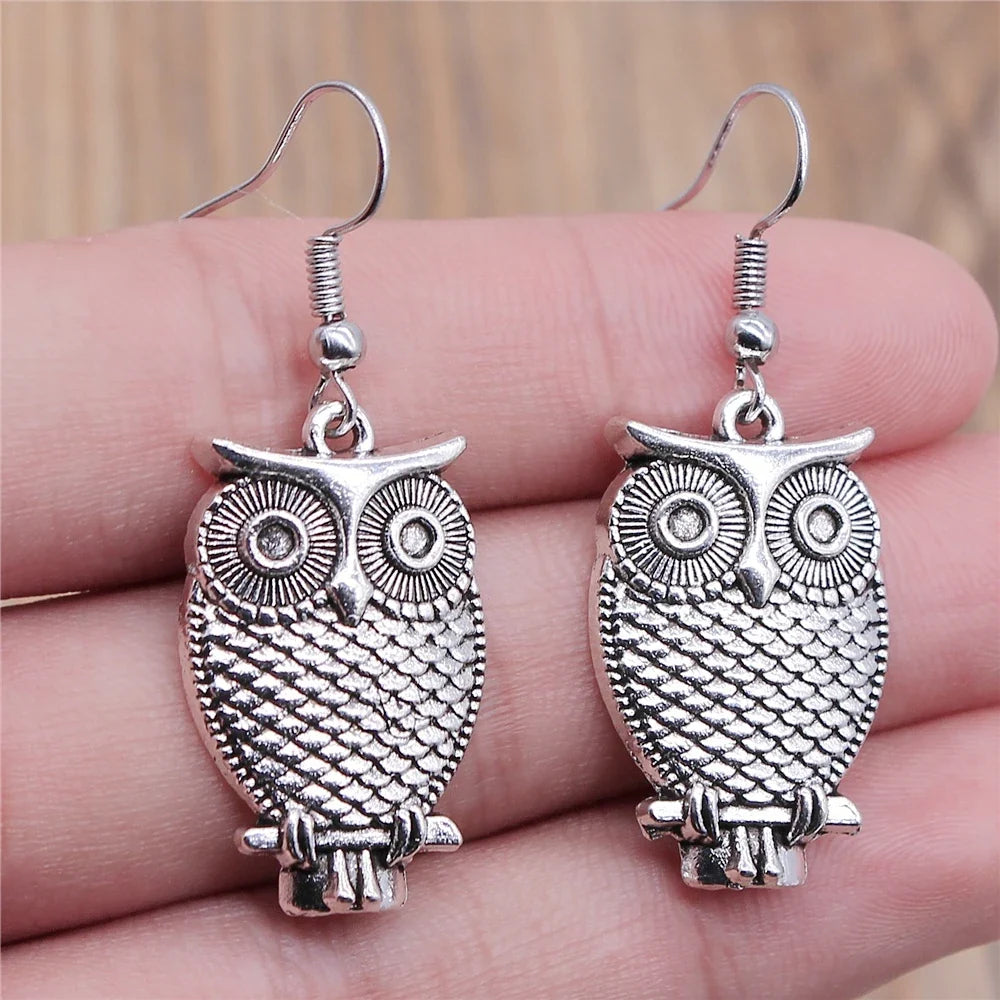 Vintage Owl Bohemian Drop Earrings