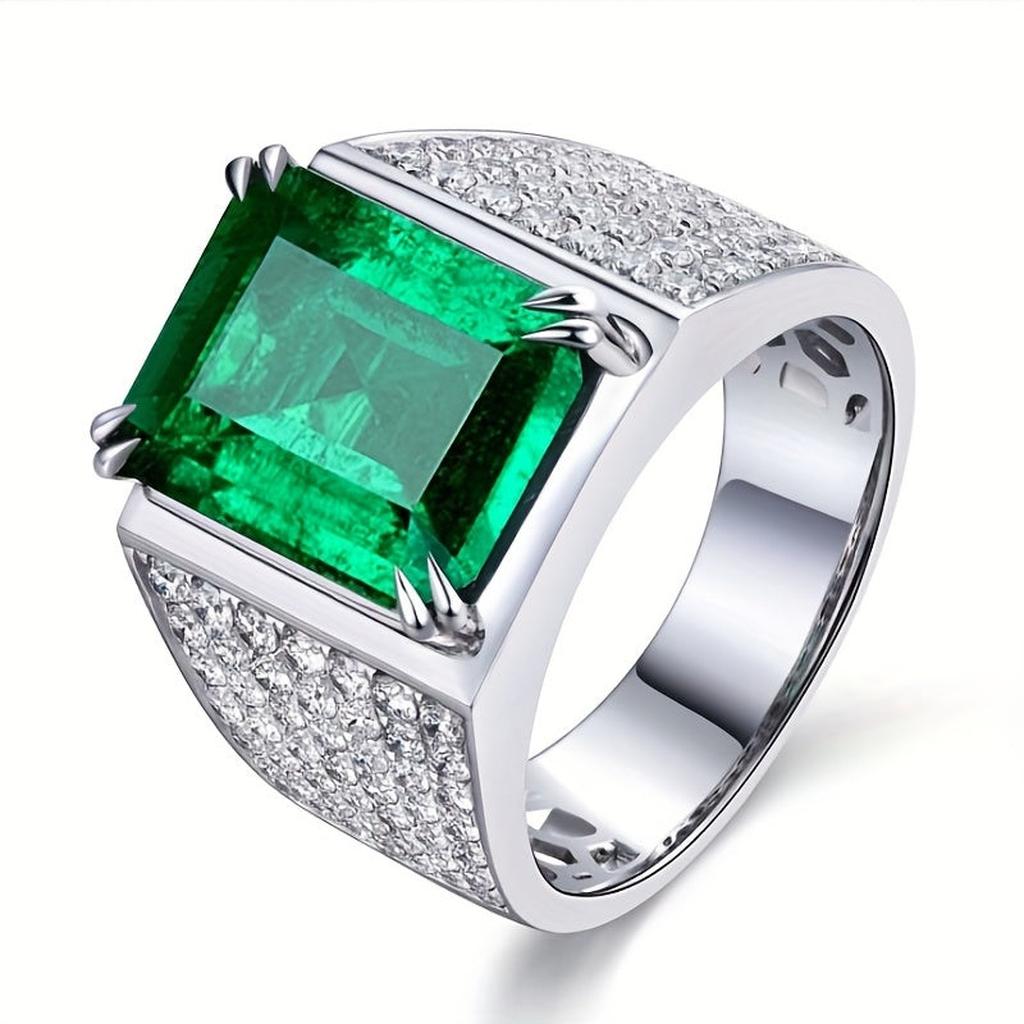 Elsa Emerald and Diamond Ring