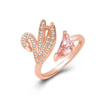 Swan Crystal Ring — Adjustable Rose Gold