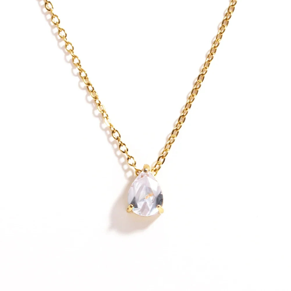 Crystal Drop Birthstone Necklace