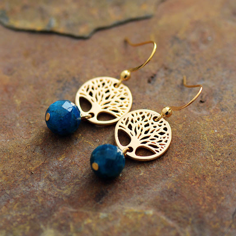 Lapis Lazuli Tree of Life Earrings