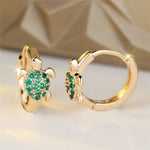 Sea Turtle Earrings with Sparkling Zirconia