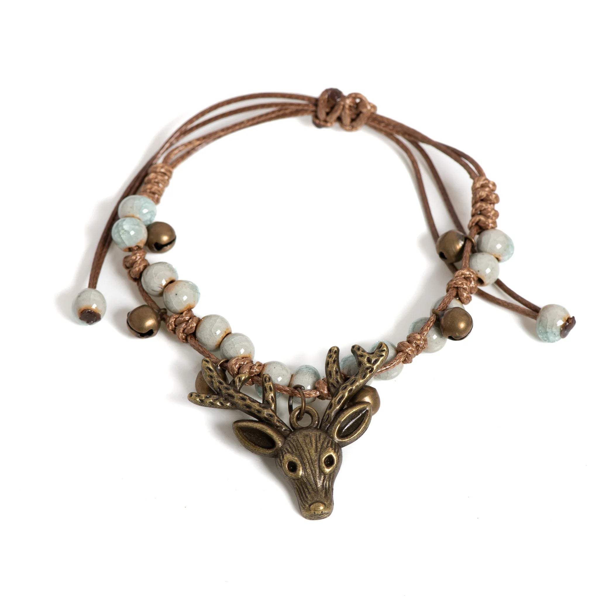 Handmade Ceramic Fawn Charm Bracelet