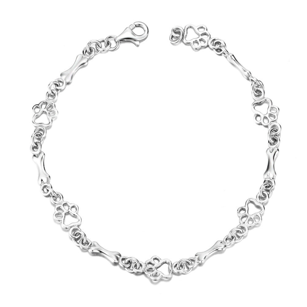 Beperkte Editie Pure Silver Hondenpoot & Bot Charms Bracelet