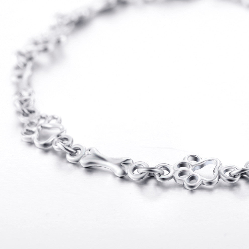 Beperkte Editie Pure Silver Hondenpoot & Bot Charms Bracelet