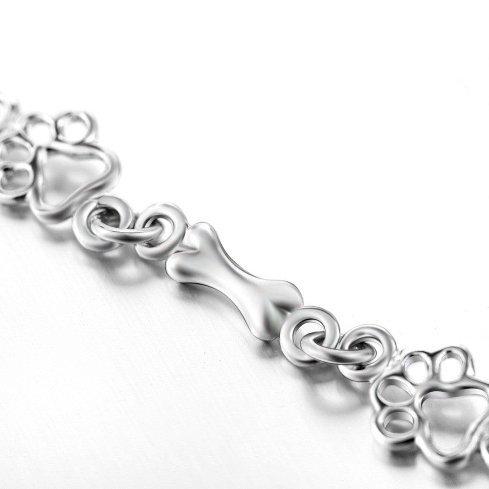 Beperkte Editie Pure Silver Hondenpoot & Bot Charms Bracelet
