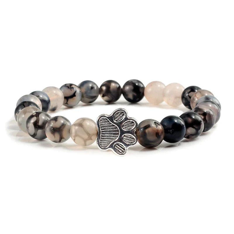 Beaded Paw Bracelet — Natural Stone Design