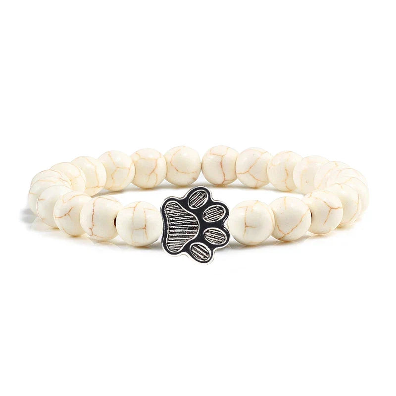 Beaded Paw Bracelet — Natural Stone Design