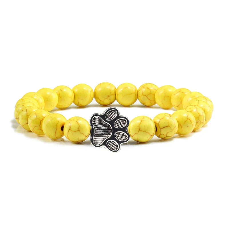 Beaded Paw Bracelet — Natural Stone Design