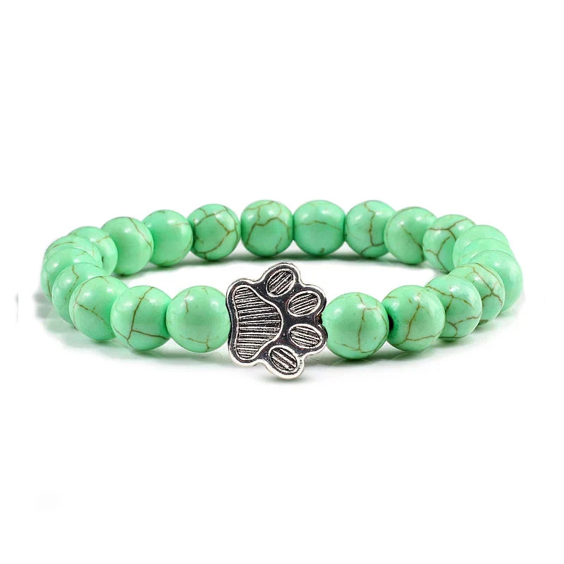 Beaded Paw Bracelet — Natural Stone Design