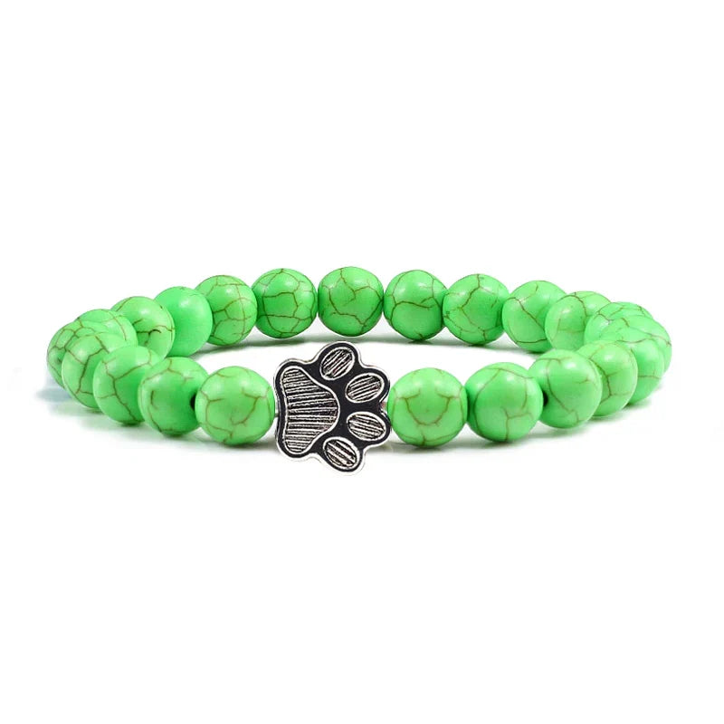 Beaded Paw Bracelet — Natural Stone Design