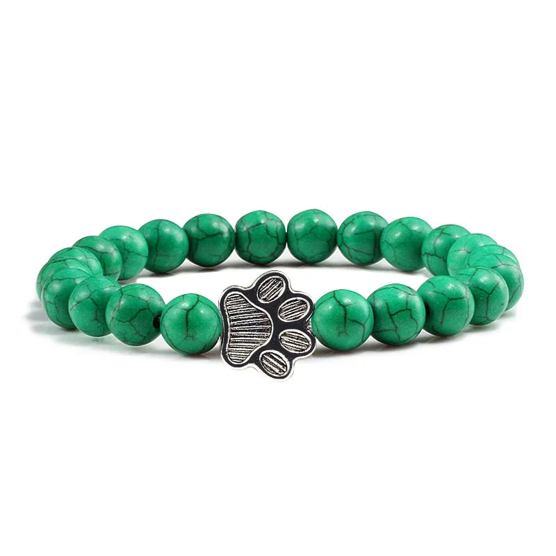 Beaded Paw Bracelet — Natural Stone Design