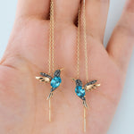 Hummingbird Enamel & Zirconia Earrings