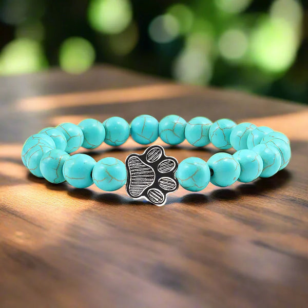Beaded Paw Bracelet — Natural Stone Design