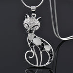 Love Cats Sterling Silver & Zirconia Necklace