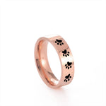 Handcrafted Paw Print Ring in Stainless Steel