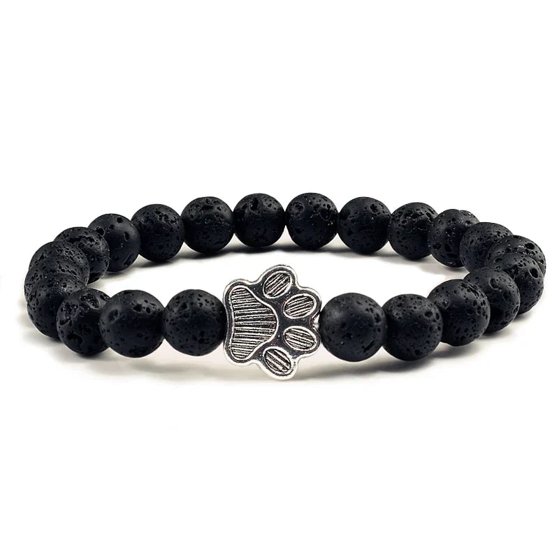 Beaded Paw Bracelet — Natural Stone Design