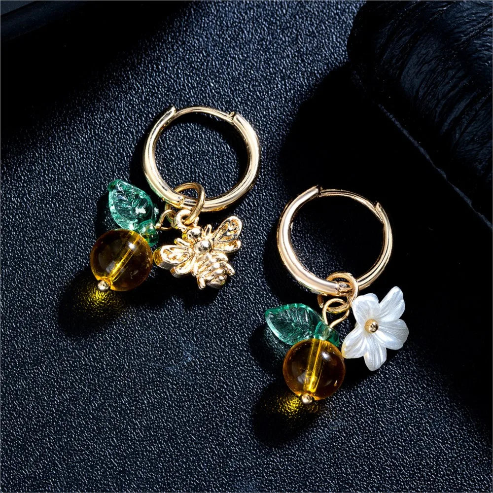 Sinaasappelbloesem Bee Hoep Earrings