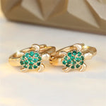 Sea Turtle Earrings with Sparkling Zirconia