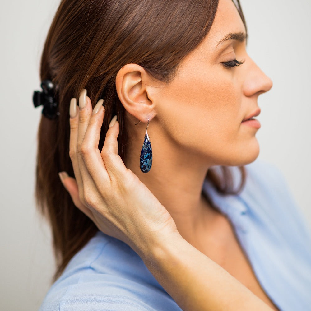 Blue Imperiale Jasper Earrings