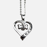 Dog Paw & Heart Stainless Steel Pendant