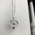 Dog Paw & Heart Stainless Steel Pendant