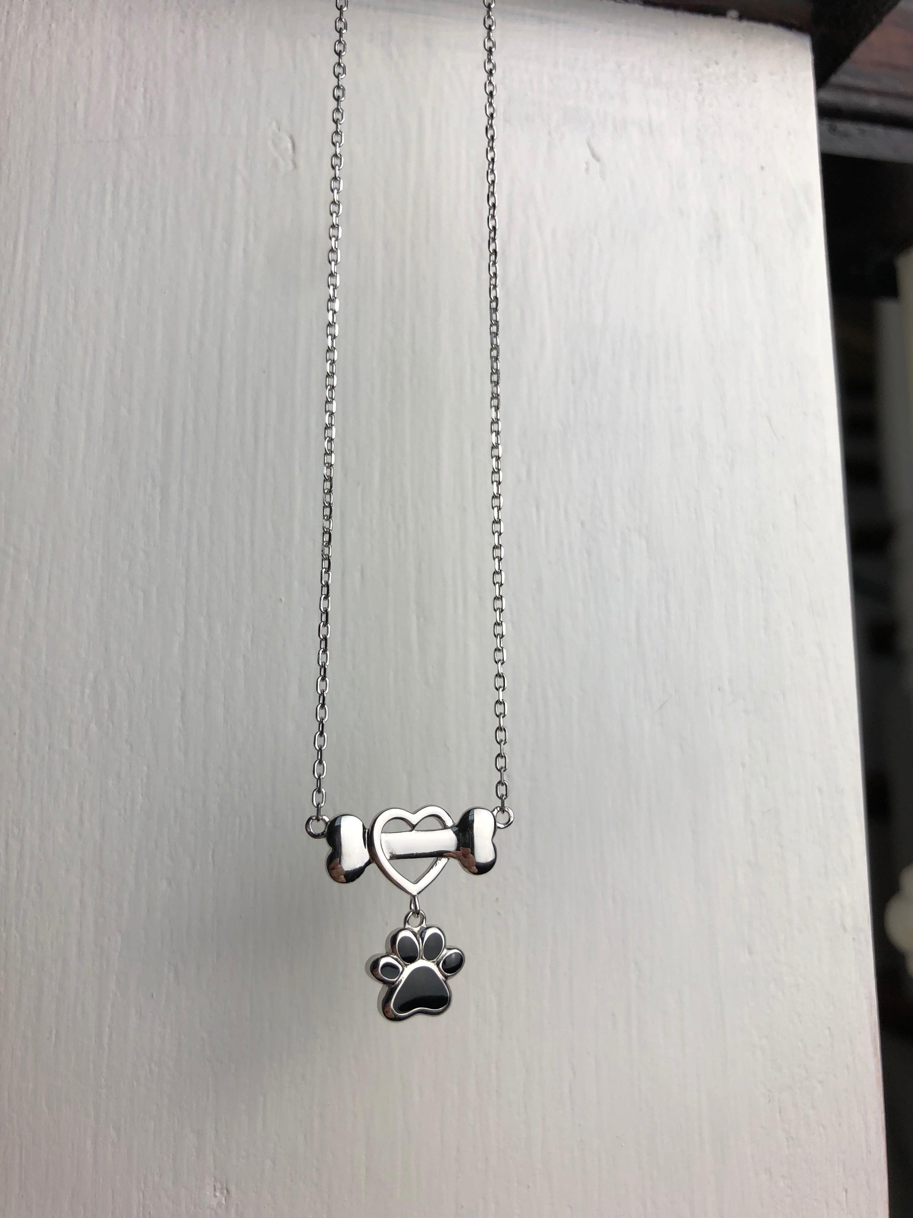 Delicate Stainless Steel Dog Paw Pendant