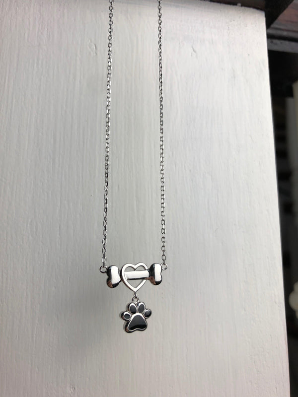 Delicate Stainless Steel Dog Paw Pendant