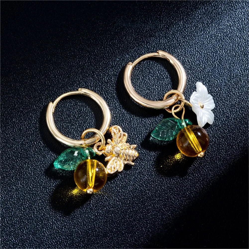 Sinaasappelbloesem Bee Hoep Earrings