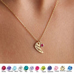 Angel Wing Birthstone Pendant