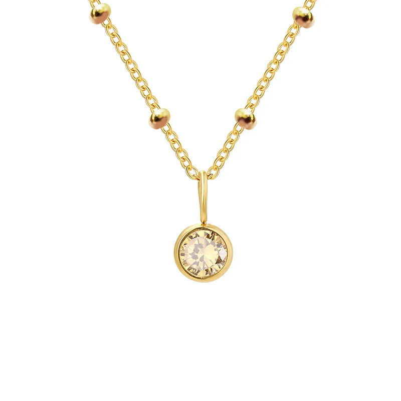 Delicate Birthstone Beaded Necklace