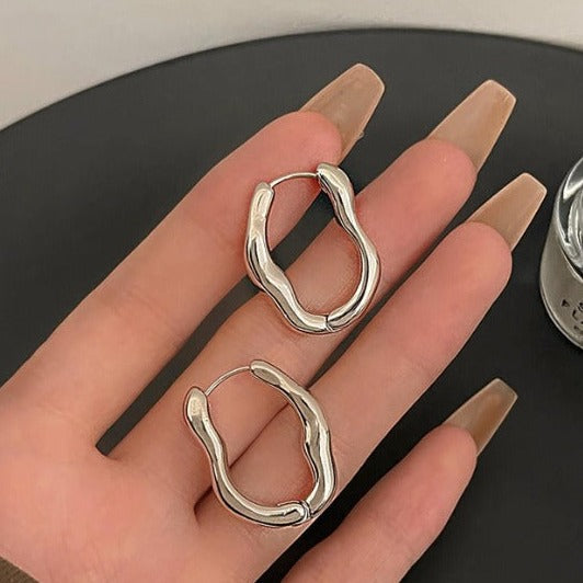 Vintage Irregular Gold & Silver Earrings