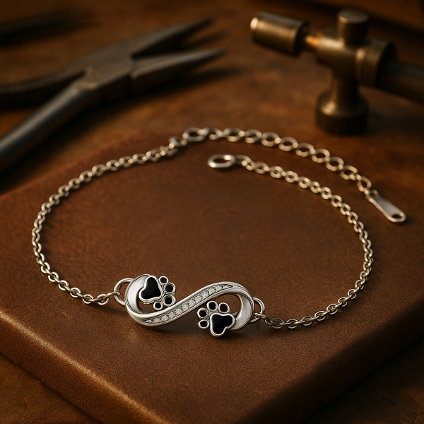 Oneindig Symbol Pendant Huisdier Paw Bracelet with Zirconia