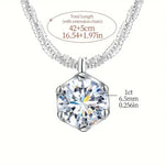 Moissanite Solitaire Sterling Silver Pendant Necklace