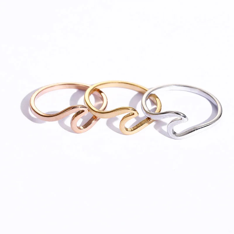 Ocean Wave Ring — Stainless Steel