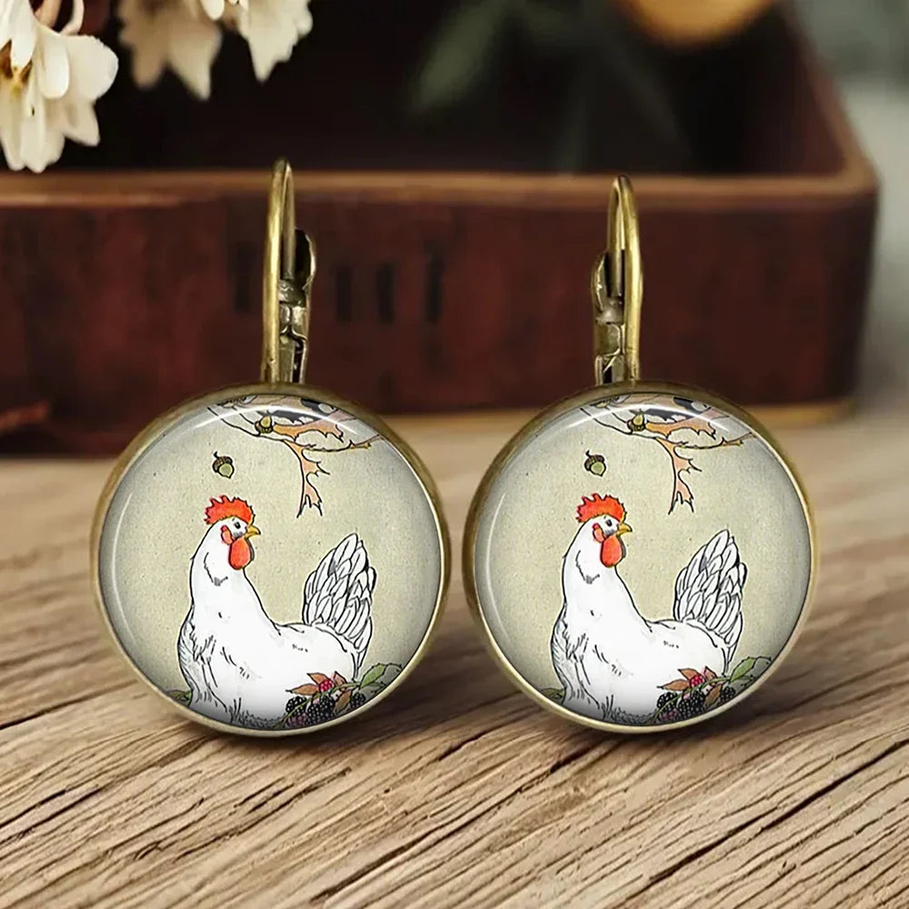 Fantastische Dieren Glass Dome Earrings