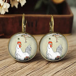 Fantastische Dieren Glass Dome Earrings